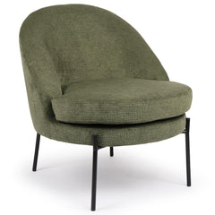 Fauteuil au dossier arrondi Ceryn tissu vert kaki