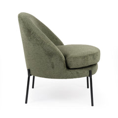 Fauteuil au dossier arrondi Ceryn tissu vert kaki
