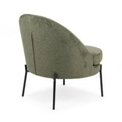 Fauteuil au dossier arrondi Ceryn tissu vert kaki