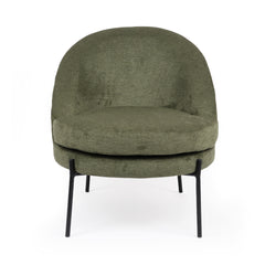 Fauteuil au dossier arrondi Ceryn tissu vert kaki