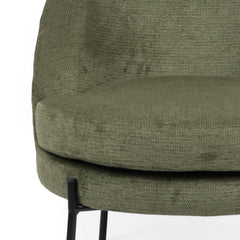 Fauteuil au dossier arrondi Ceryn tissu vert kaki