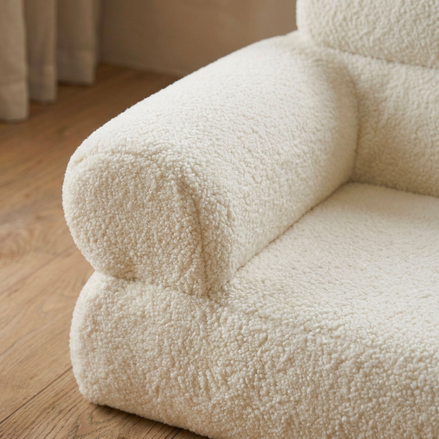 Canapé pour chien et chat Titou 50x80 Tissu Bouclette Crème