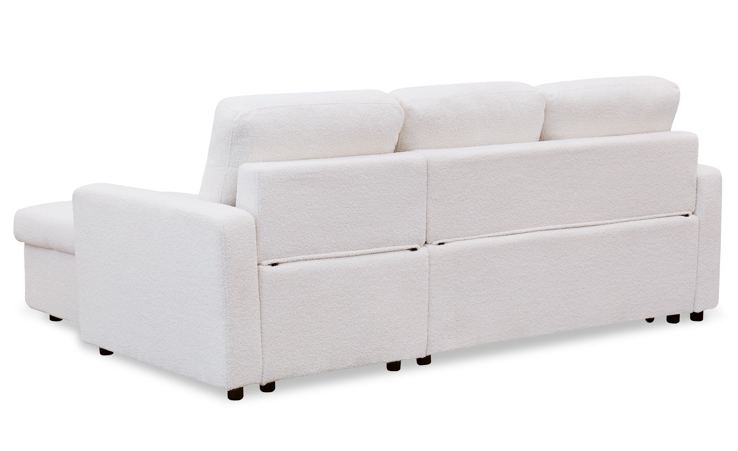 Canapé d'angle convertible Toledo Tissu Bouclette Crème