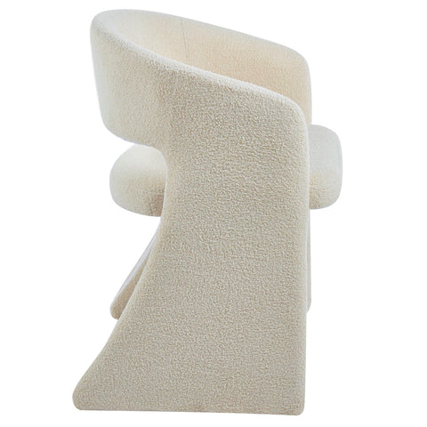 Lot de 8 chaises Ciges en tissu bouclette crème