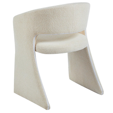 Lot de 6 chaises tissu bouclette Ciges crème