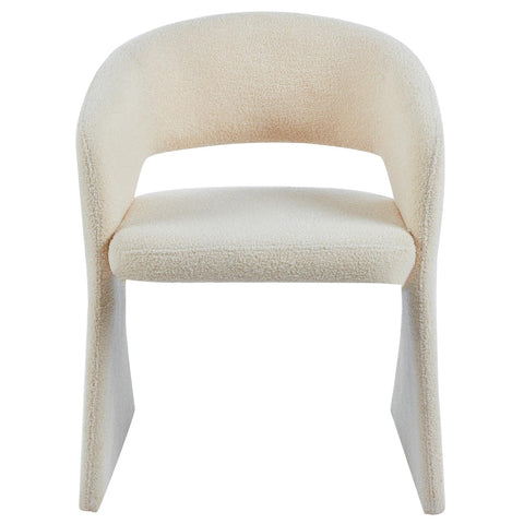 Lot de 6 chaises tissu bouclette Ciges crème