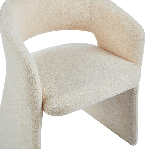 Lot de 6 chaises tissu bouclette Ciges crème