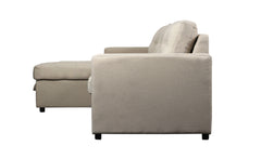 Canapé d'angle convertible Arida en tissu beige