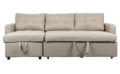 Canapé d'angle convertible Arida en tissu beige