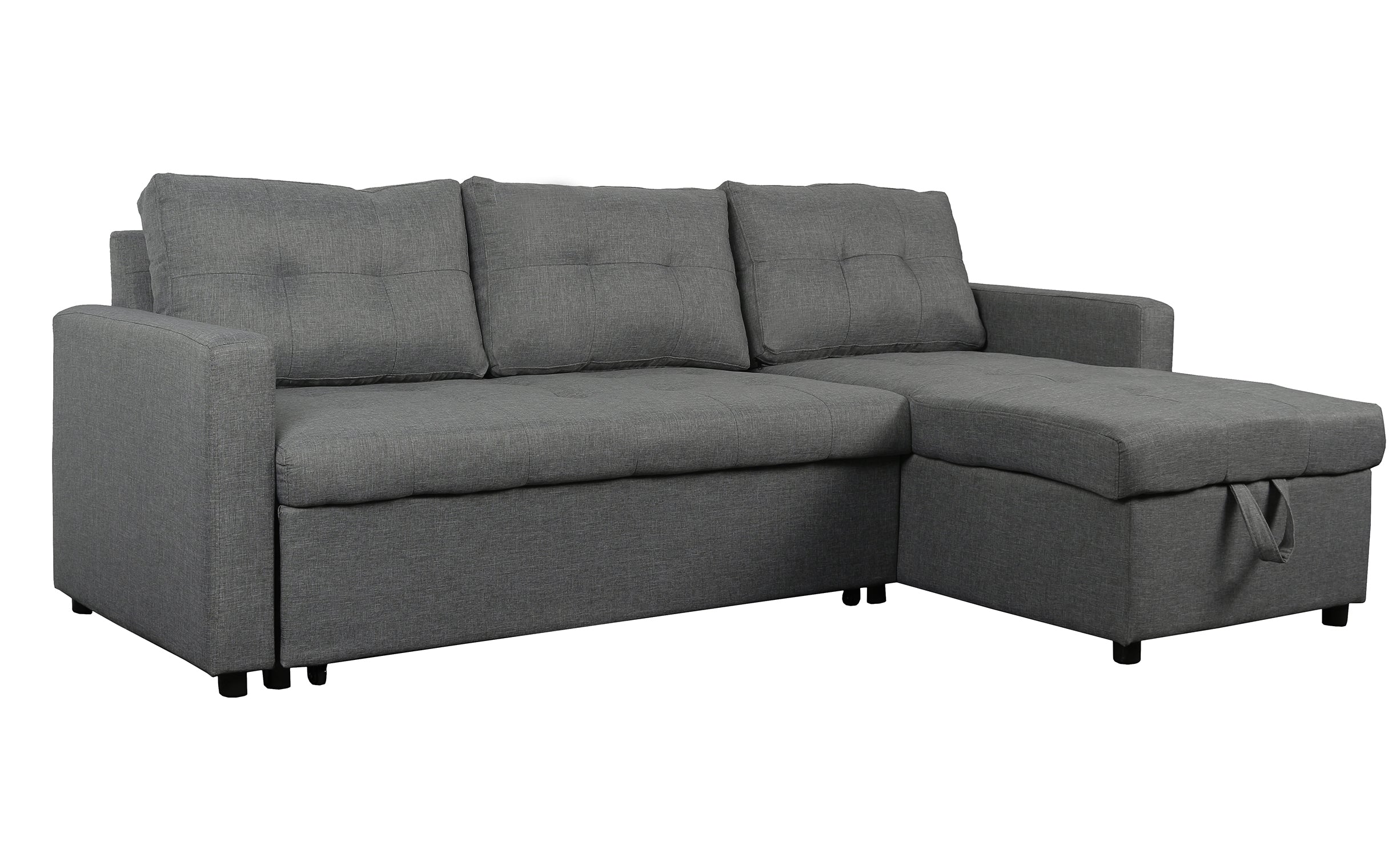 Canapé d'angle convertible Toledo Tissu Gris