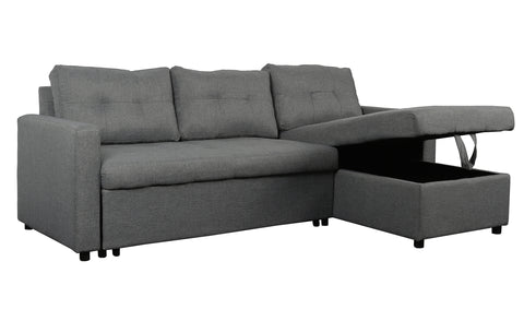 Canapé d'angle convertible Toledo Tissu Gris