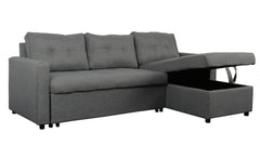 Canapé d'angle convertible Toledo Tissu Gris