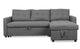 Canapé d'angle convertible en tissu gris avec rangement