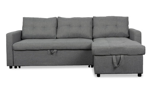 Canapé d'angle convertible Toledo Tissu Gris