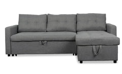 Canapé d'angle convertible Toledo Tissu Gris