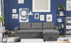 Canapé d'angle convertible Toledo Tissu Gris