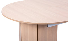 Table ronde extensible japandi 310cm Cavelna avec rallonges intégrées bois clair