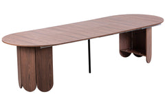 Table extensible ronde japandi 310cm Cavelna bois noisette rallonges intégrées