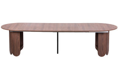 Table extensible ronde japandi 310cm Cavelna bois noisette rallonges intégrées