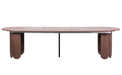 Table extensible ronde japandi 310cm Cavelna bois noisette rallonges intégrées