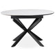 Table extensible 160 cm avec pieds étoile et plateau céramique effet marbre blanc