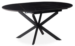 Table extensible Tyrese 160cm pieds en étoile et plateau Céramique Noir