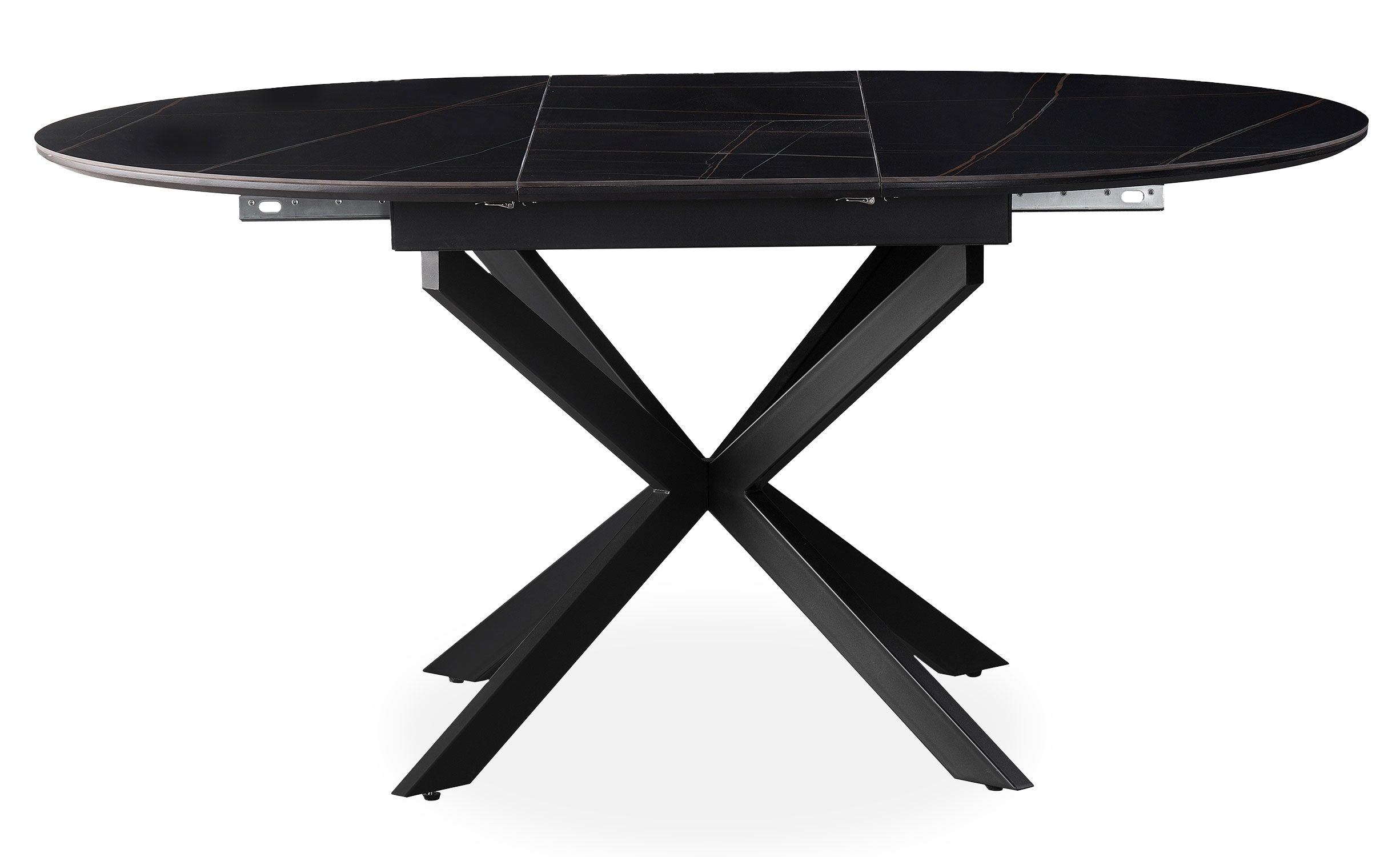 Table extensible Tyrese 160cm pieds en étoile et plateau Céramique Noir