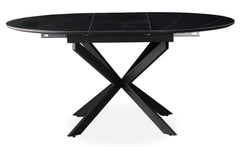 Table extensible Tyrese 160cm pieds en étoile et plateau Céramique Noir