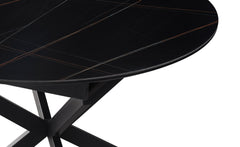Table extensible Tyrese 160cm pieds en étoile et plateau Céramique Noir