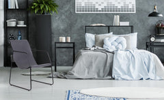 Fauteuil Ulysse Métal Noir et Simili Gris