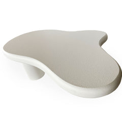 Table basse Capelma courbes organiques 69x100cm blanc texturé