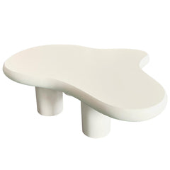 Table basse forme courbes naturelles Valdo 69x100cm Crème