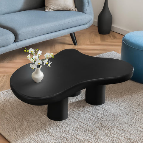Mesa baja Capelma curvas naturales 69x100cm negro