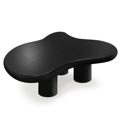 Mesa baja Capelma curvas naturales 69x100cm negro