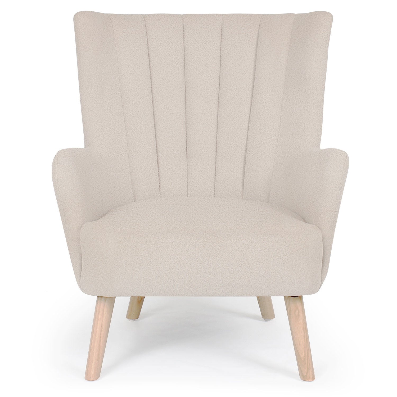 Fauteuil scandinave Vidal Tissu Bouclette Beige