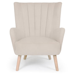 Fauteuil scandinave Vidal Tissu Bouclette Beige