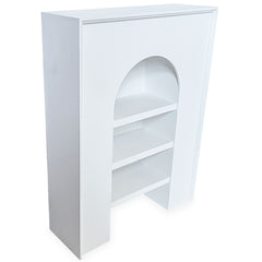 Meuble à étagères Capito avec arche, blanc texturé, L60xH80cm