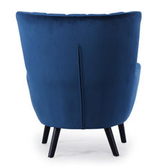 Fauteuil scandinave Vidal en Velours Bleu