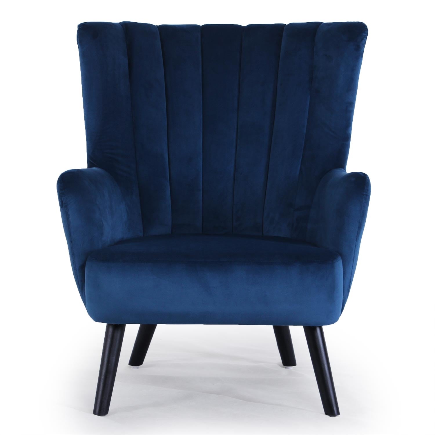 Fauteuil scandinave Vidal en Velours Bleu