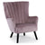 Fauteuil scandinave Vidal en velours de couleur rose