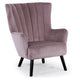 Fauteuil scandinave Vidal en velours de couleur rose