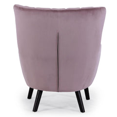 Fauteuil scandinave Vidal en Velours Rose