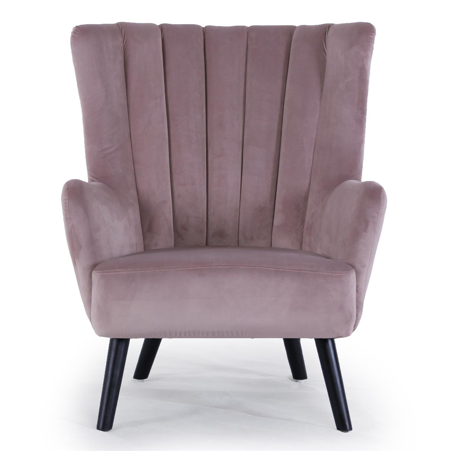 Fauteuil scandinave Vidal en Velours Rose