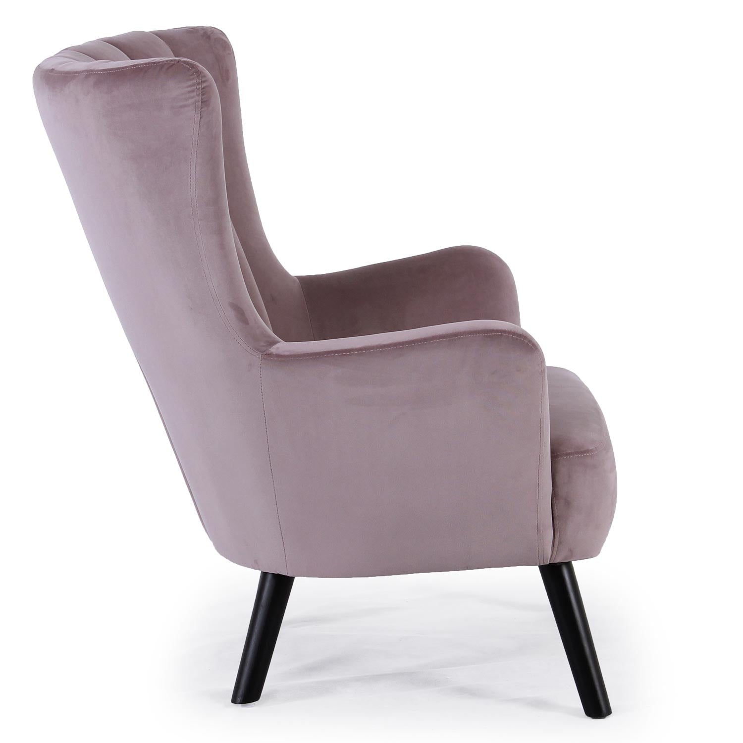 Fauteuil scandinave Vidal en Velours Rose