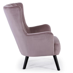 Fauteuil scandinave Vidal en Velours Rose