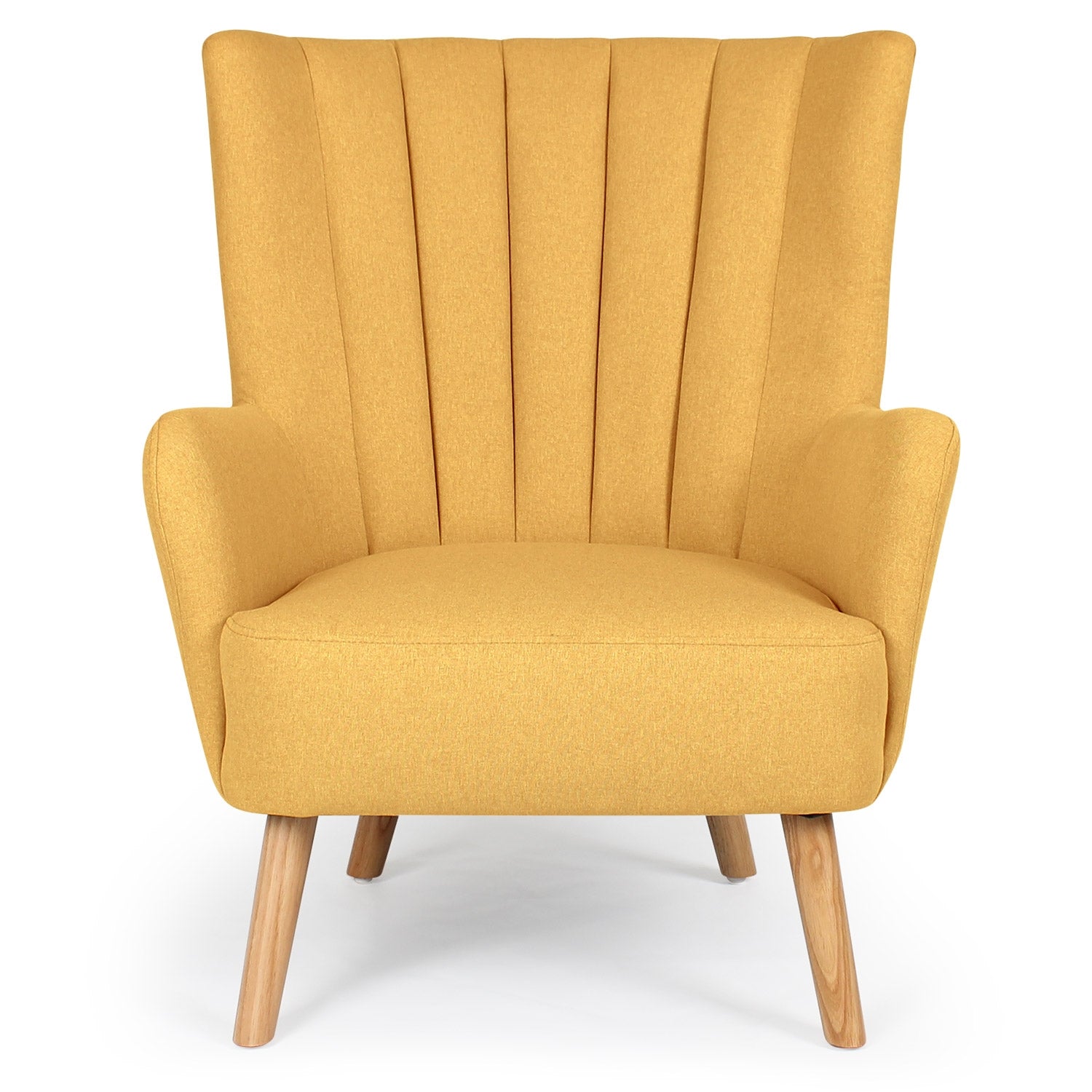 Fauteuil scandinave Vidal Jaune vu de face