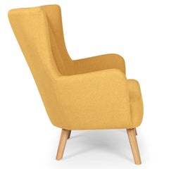 Fauteuil scandinave Vidal Jaune vue de côté