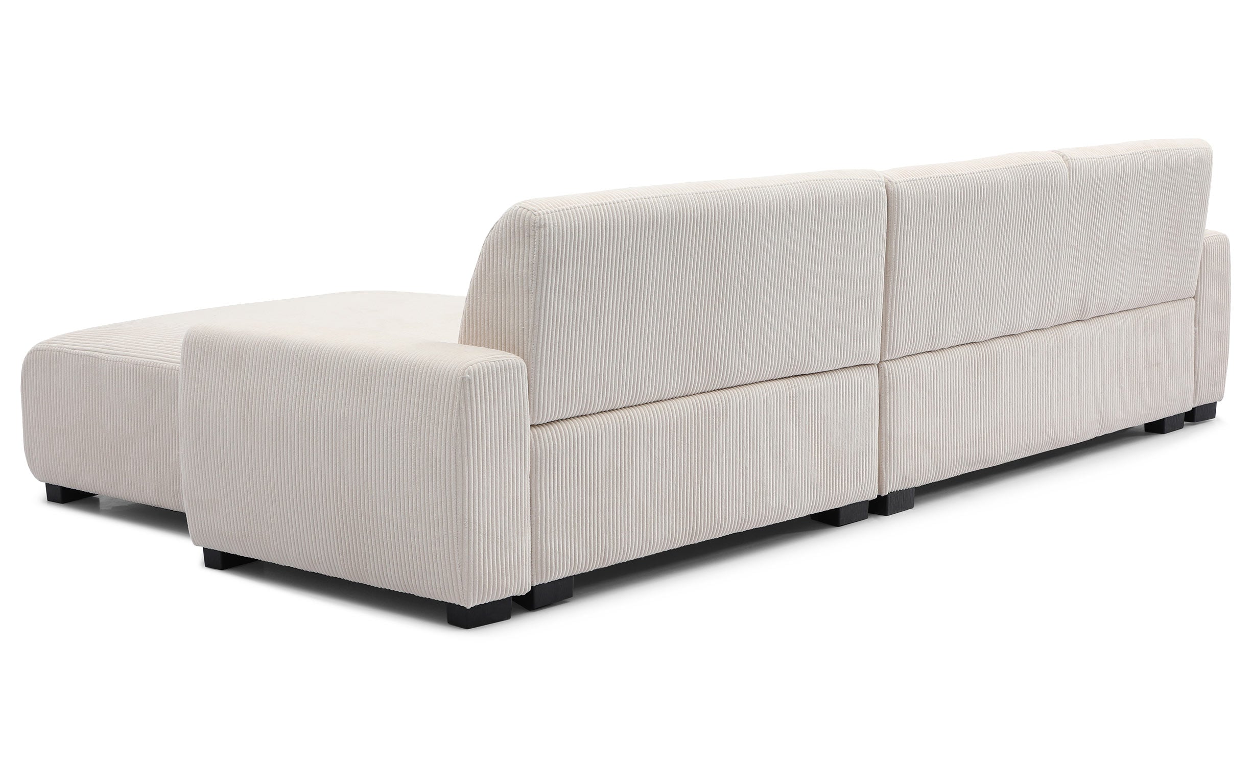 Canapé d'angle moderne 292cm Wallis Velours côtelé Crème
