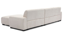 Canapé d'angle moderne 292cm Wallis Velours côtelé Crème