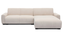 Canapé d'angle moderne 292cm Wallis Velours côtelé Crème
